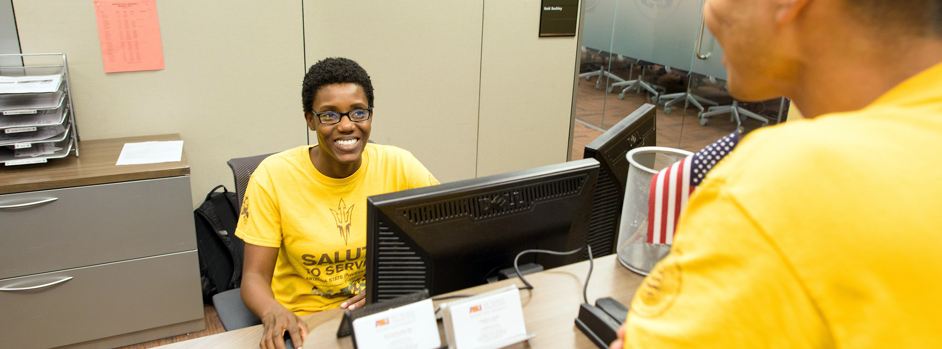 PTVC worker talking to student