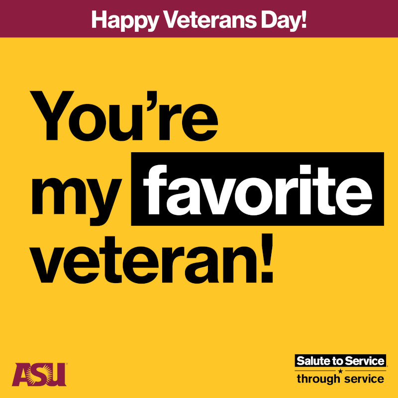 You're my favorite veteran!
